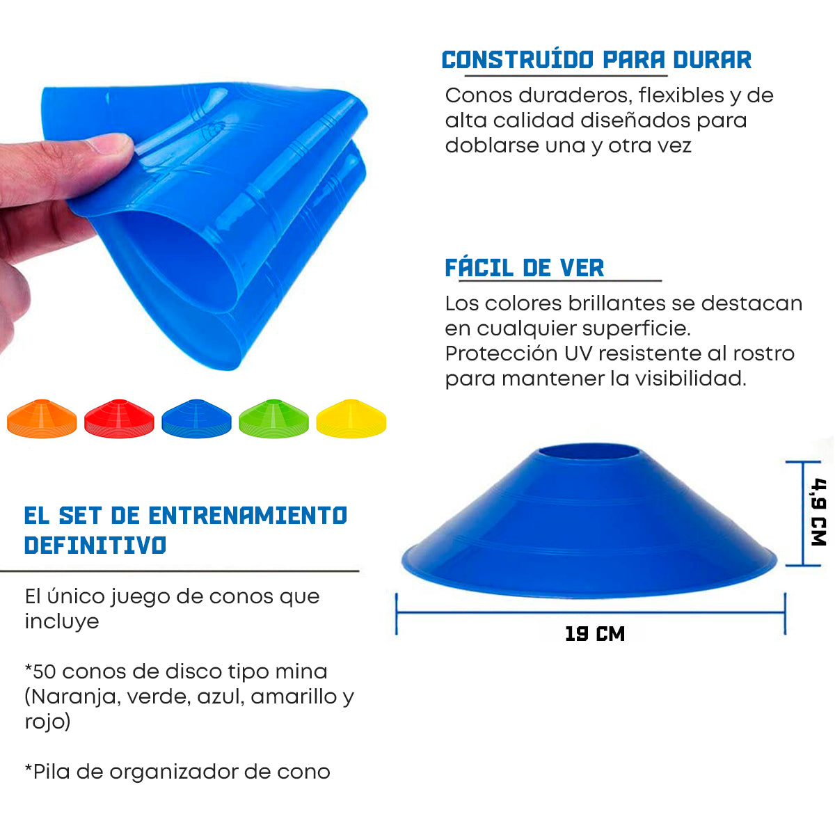 Conos tipo mina set de 50 + Organizador