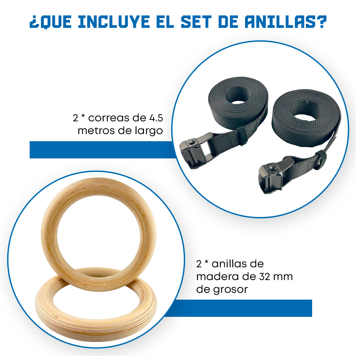 Set de anillas de madera