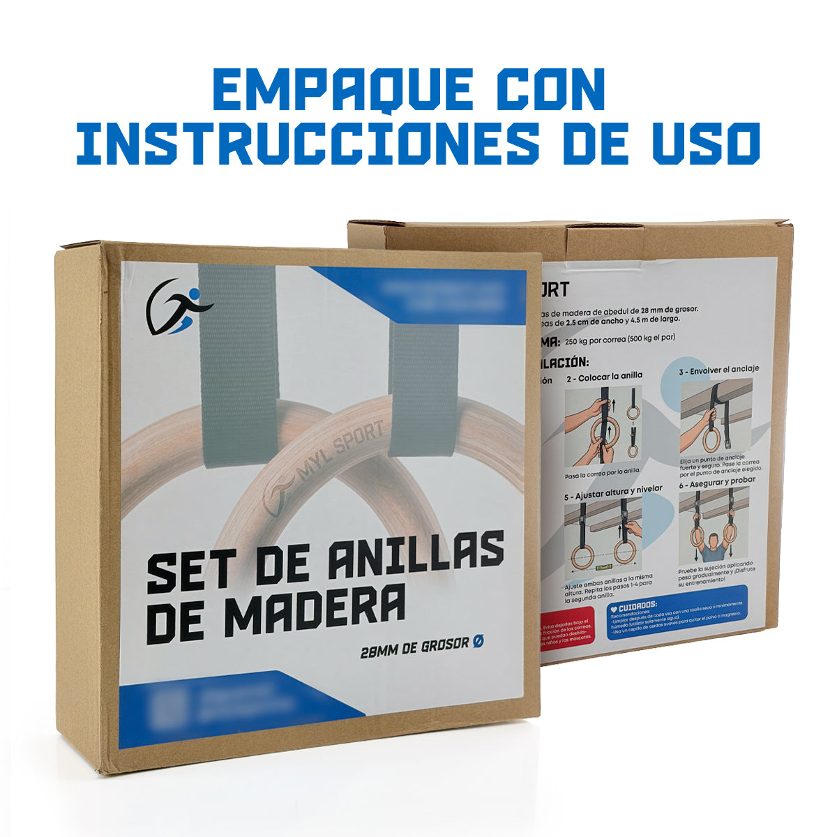 Set de anillas de madera - 28 mm
